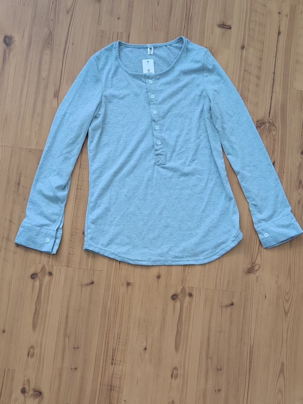 OrderPlus Light Gray Henley Tee